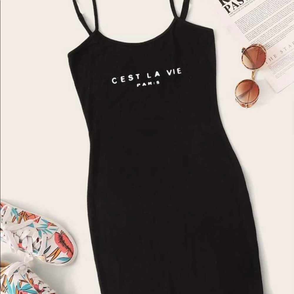 black cotton dress